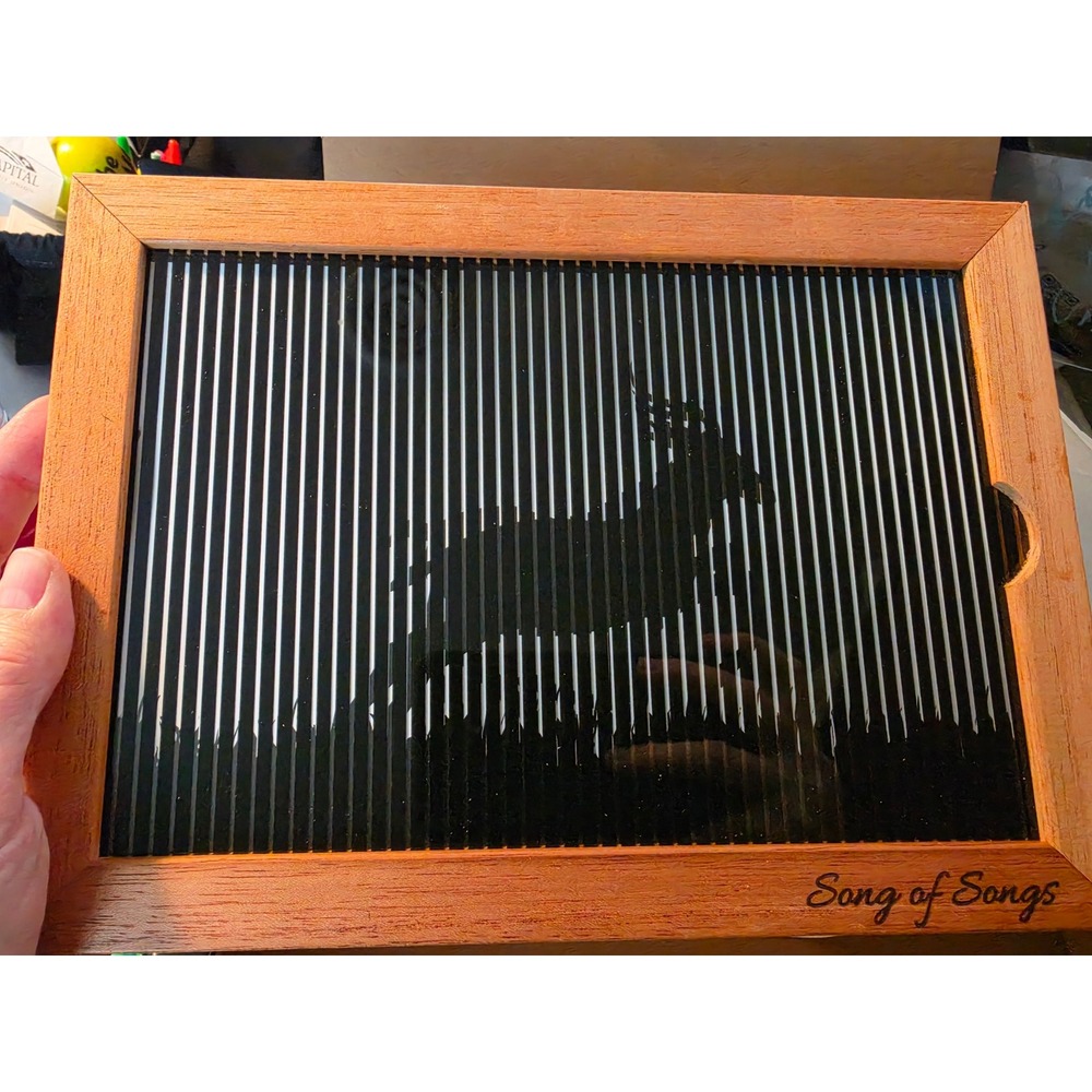 Yealat Chen Song of Songs Magic Frame Scanimation Kinetic Art Wooden Frame Deer